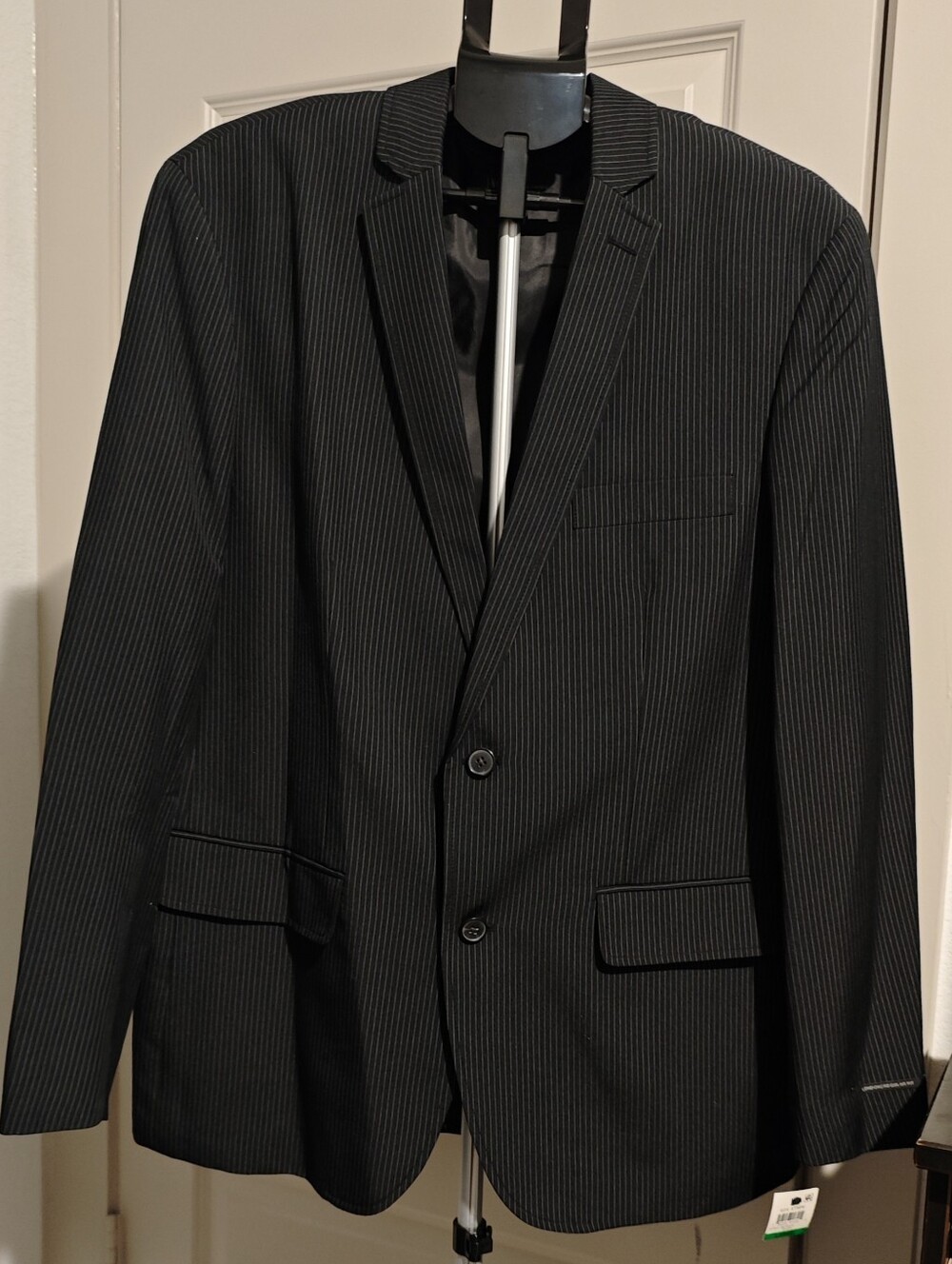 NWT INC International Concepts Men's Black Pinstripe Double-Button Blazer L
